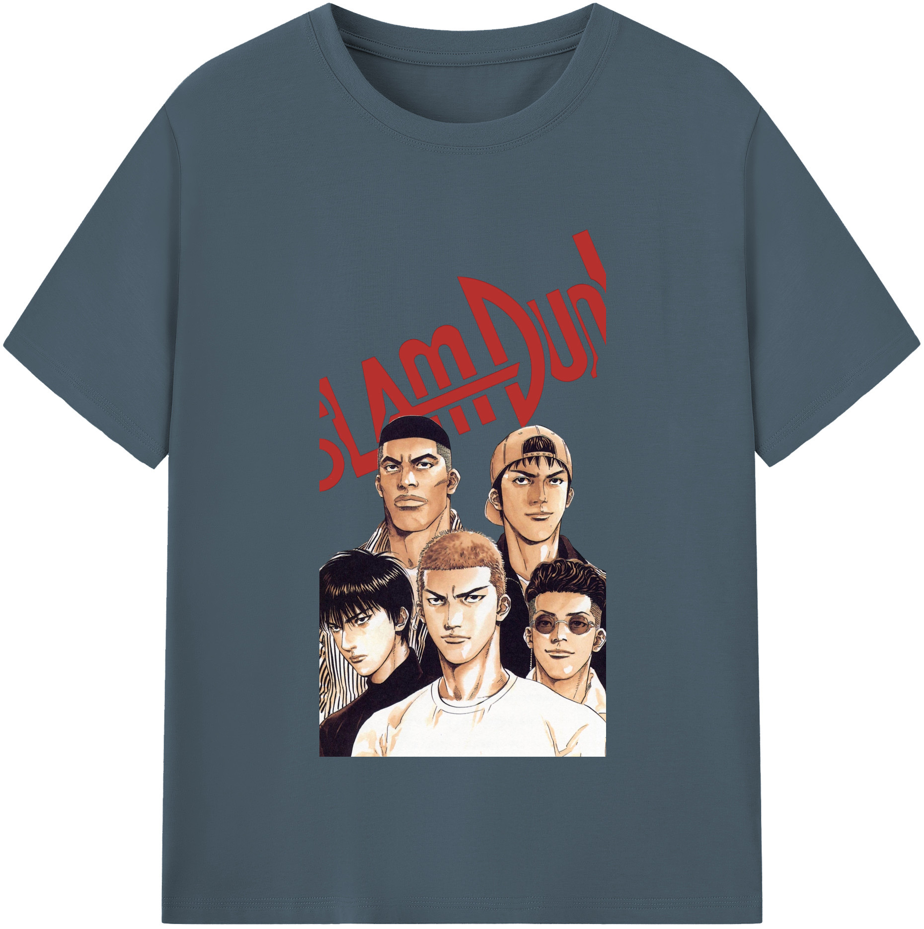 SLAM DUNK／スラムダンク 綿100％半袖Tシャツ（フロントプリント）